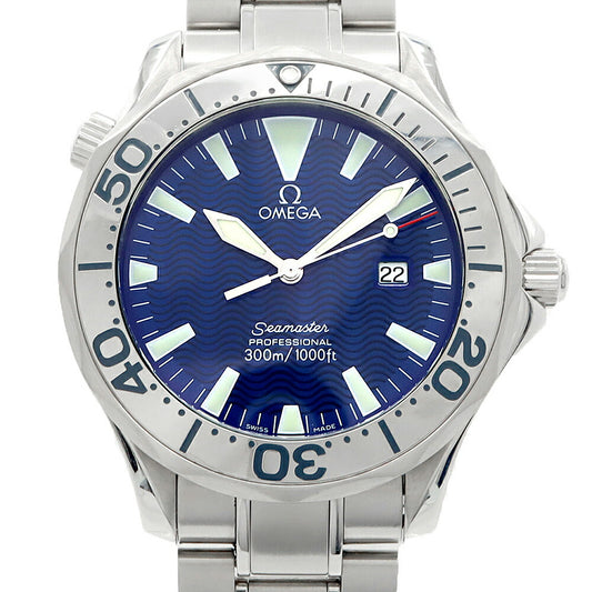 電池交換済 OMEGA オメガ シーマスター プロフェッショナル 300 2265.80 デイト 300m防水 青 ブルー SS ステンレス メンズ クォーツ【6ヶ月保証】【腕時計】【中古】