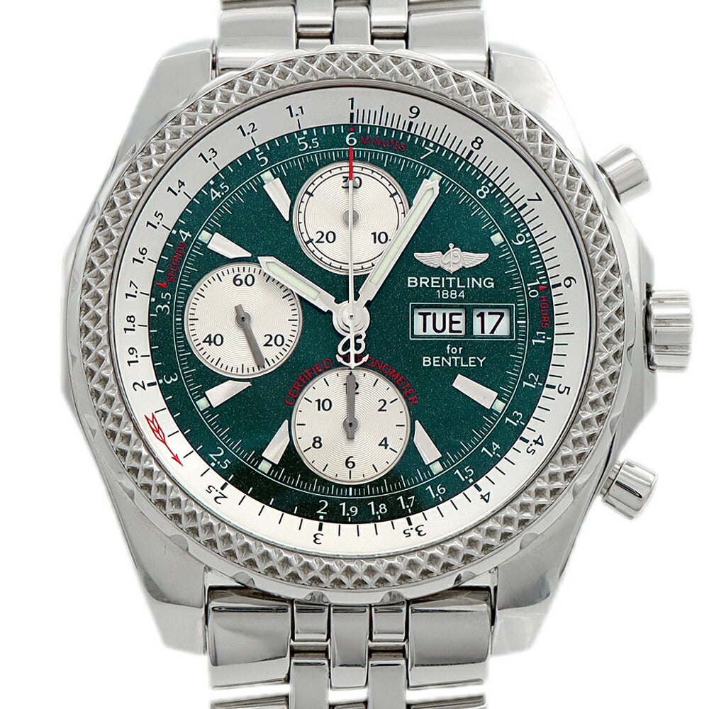 BREITLING ブライトリング ベントレー GT クロノグラフ A13362 100m防水 デイデイト 緑 グリーン SS ステンレス メンズ 自動巻き【自社保証6ヶ月】【腕時計】【中古】