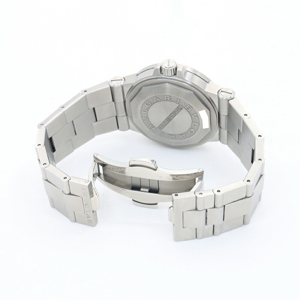 BVLGARI ブルガリ ディアゴノ DG35BSSD デイト 100m防水 黒 ブラック SS ステンレス メンズ 自動巻き【6ヶ月保証】【腕時計】【中古】
