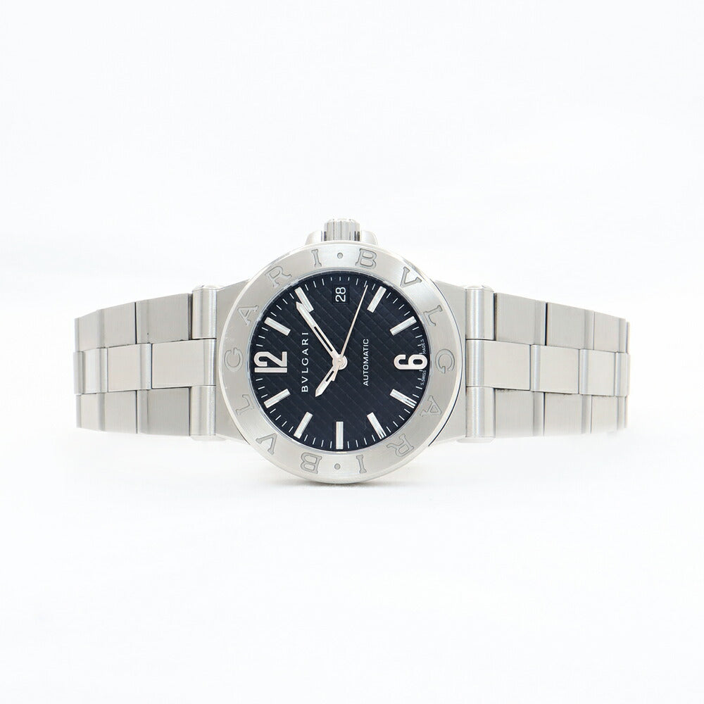 BVLGARI ブルガリ ディアゴノ DG35BSSD デイト 100m防水 黒 ブラック SS ステンレス メンズ 自動巻き【6ヶ月保証】【腕時計】【中古】