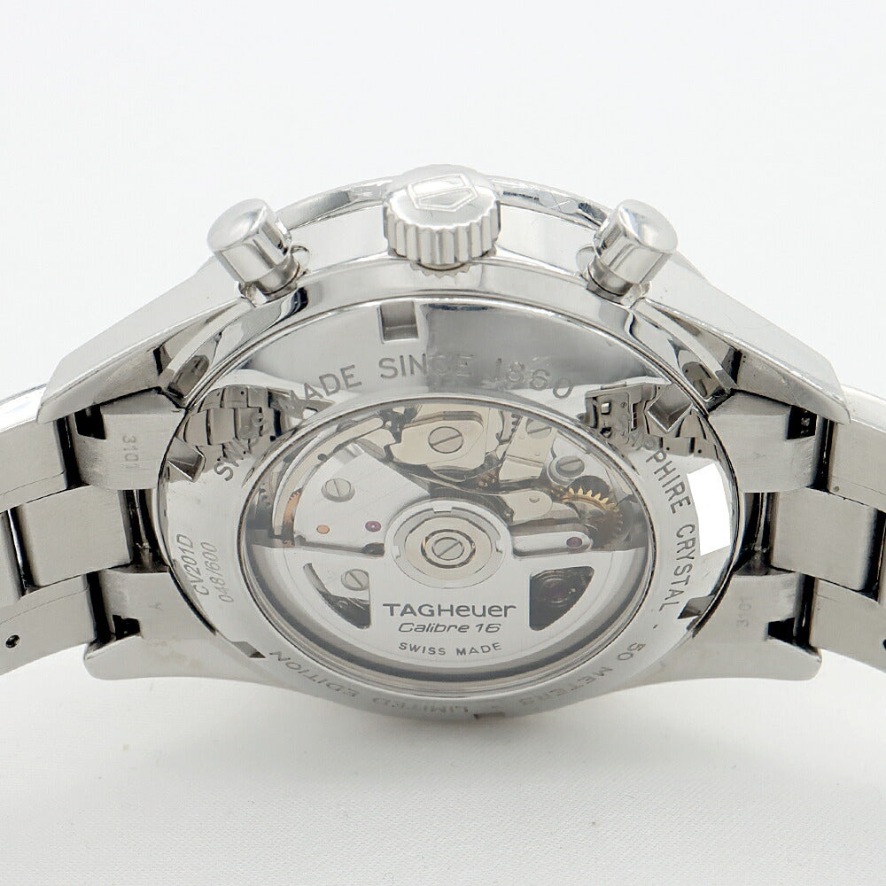 TAG Heuer タグホイヤー カレラ キャリバー16 クロノグラフ 日本限定600本 CV201D デイト 裏スケ 50m防水 赤 レッド SS ステンレス メンズ 自動巻き【6ヶ月保証】【腕時計】【中古】