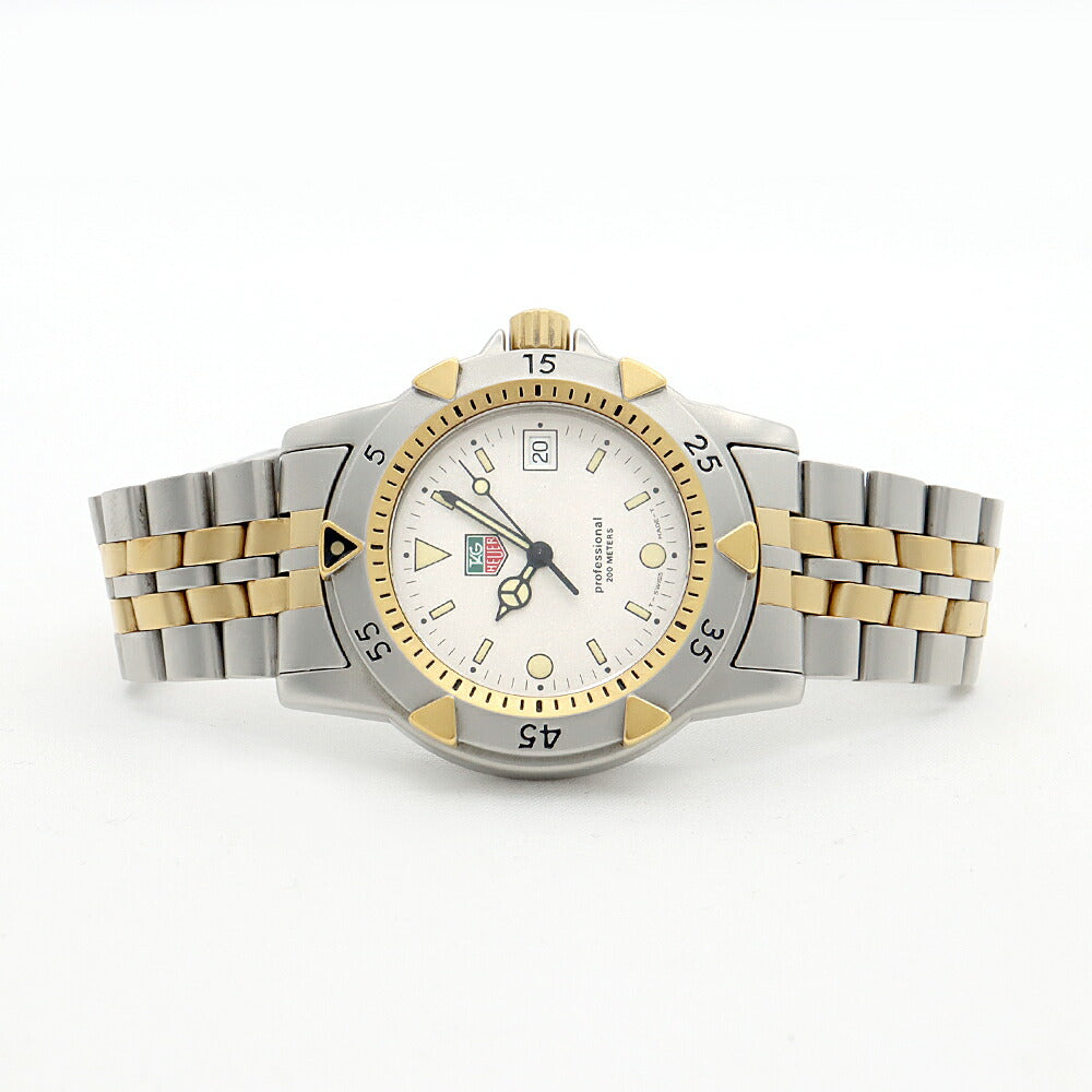 電池交換済 TAG Heuer タグホイヤー プロフェッショナル WD1221 デイト 200m防水 シルバー YGP イエローゴールド SS ステンレス コンビ メンズ クォーツ【6ヶ月保証】【腕時計】【中古】