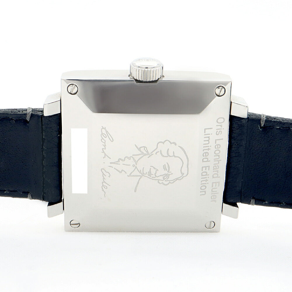 内部点検済 ORIS オリス レオンハルト オイラー リミテッドエディション 世界1707本限定 01 733 7600 4084 デイト 50m防水 黒 ブラック SS ステンレス 純正ベルト 純正尾錠 メンズ 自動巻き【6ヶ月保証】【腕時計】【中古】