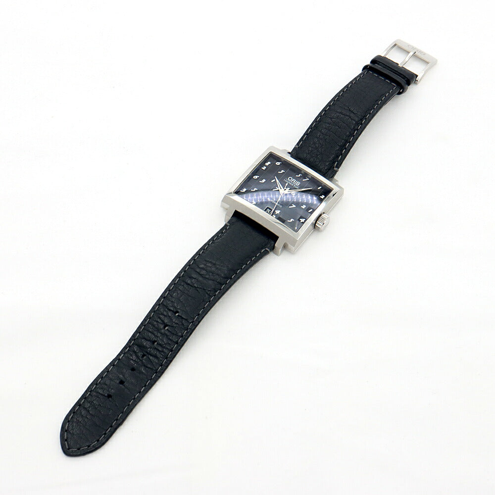 内部点検済 ORIS オリス レオンハルト オイラー リミテッドエディション 世界1707本限定 01 733 7600 4084 デイト 50m防水 黒 ブラック SS ステンレス 純正ベルト 純正尾錠 メンズ 自動巻き【6ヶ月保証】【腕時計】【中古】