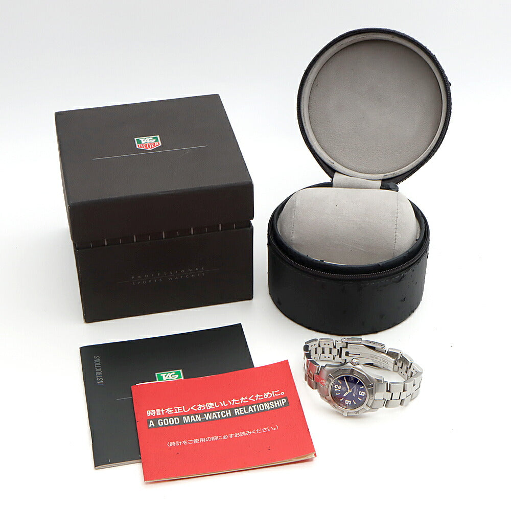 電池交換済 TAG Heuer 2000 エクスクルーシブ セイシェル 世界2000本限定 WN131D デイト 200m防水 青 ブルー SS ステンレス レディース クォーツ【6ヶ月保証】【腕時計】【中古】