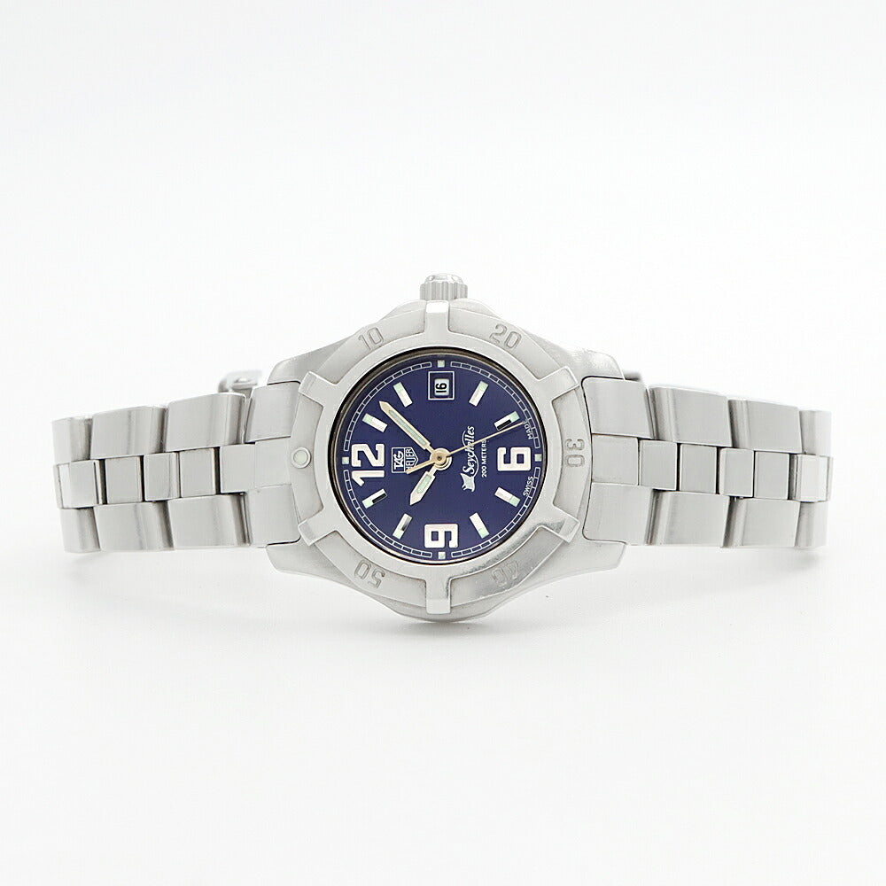 電池交換済 TAG Heuer 2000 エクスクルーシブ セイシェル 世界2000本限定 WN131D デイト 200m防水 青 ブルー SS ステンレス レディース クォーツ【6ヶ月保証】【腕時計】【中古】