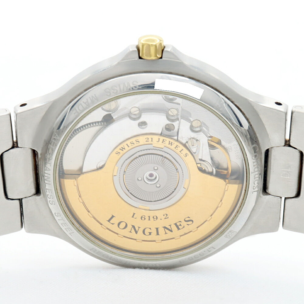 LONGINES ロンジン コンクエスト L1.635.3 デイト 白 ホワイト SS ステンレス YGP イエローゴールド コンビ メンズ 自動巻き【6ヶ月保証】【腕時計】【中古】