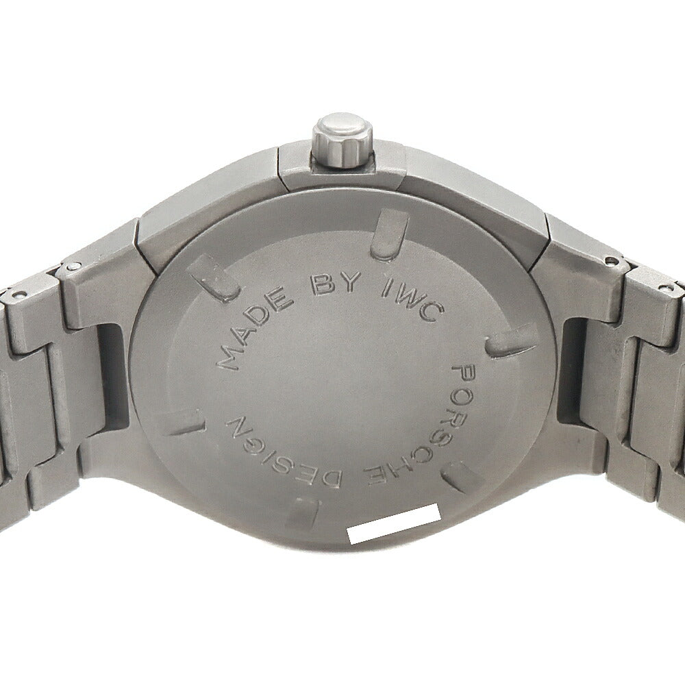 電池交換済 PORSCHE DESIGN By IWC ポルシェデザイン クロノグラフ IW374501 デイト ムーンフェイズ ネイビー Ti チタン メンズ クォーツ【6ヶ月保証】【腕時計】【中古】