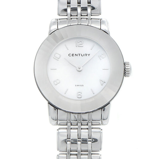 電池交換済 CENTURY センチュリー エレガンス 648.7.S.N1I.12.SF 100m防水 白 ホワイトシェル SS ステンレス レディース クォーツ【6ヶ月保証】【腕時計】【中古】