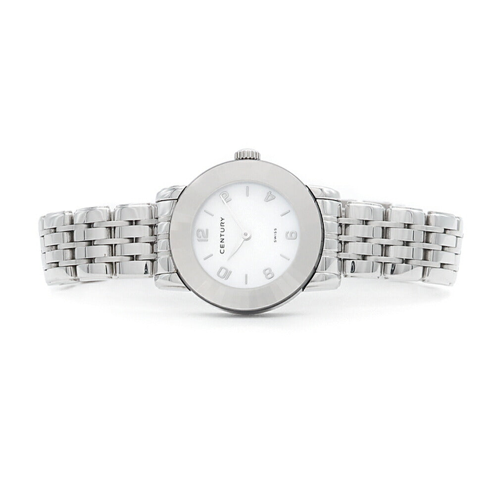 電池交換済 CENTURY センチュリー エレガンス 648.7.S.N1I.12.SF 100m防水 白 ホワイトシェル SS ステンレス レディース クォーツ【6ヶ月保証】【腕時計】【中古】