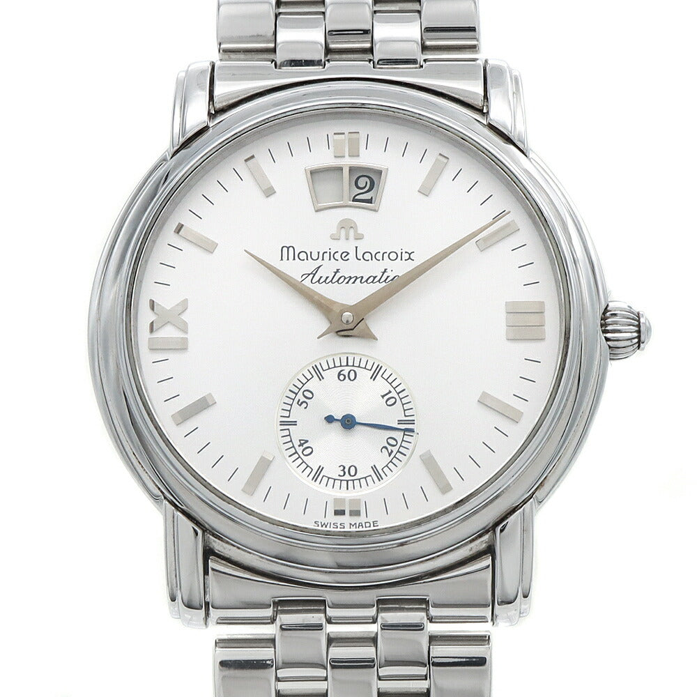 内部点検済 MAURICE LACROIX モーリスラクロア マスターピース グランギッシェ 58789 裏スケ デイト シルバー SS ステンレス メンズ 自動巻き【6ヶ月保証】【腕時計】【中古】