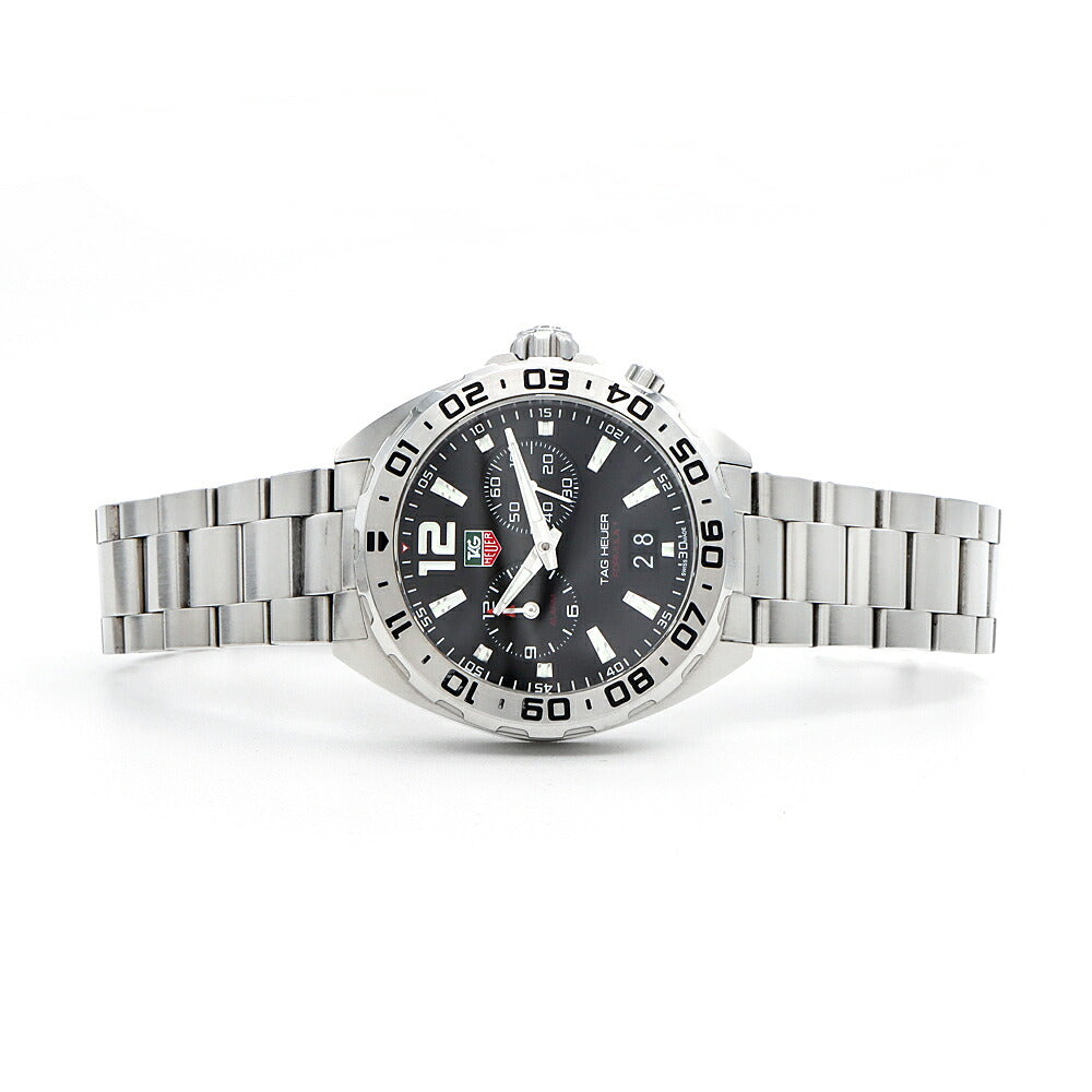 電池交換済 TAG Heuer タグホイヤー フォーミュラ 1 WAZ111A デイト 200m防水 黒 ブラック SS ステンレス メンズ クォーツ【6ヶ月保証】【腕時計】【中古】