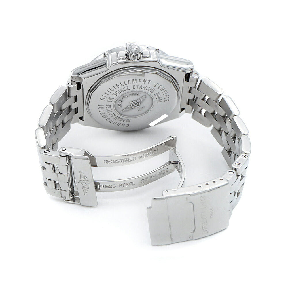 内部点検済 BREITLING ブライトリング ヘッドウィンド A45355 500m防水 デイデイト ネイビー SS ステンレス メンズ 自動巻き【6ヶ月保証】【腕時計】【中古】
