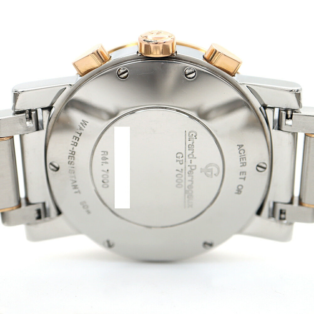 内部点検済 GIRARD PERREGAUX ジラールペルゴ GP7000 クロノグラフ 7000GBM デイト スモールセコンド 50m防水 白 ホワイト PG ピンクゴールド SS ステンレス コンビ メンズ 自動巻き【6ヶ月保証】【腕時計】【中古】