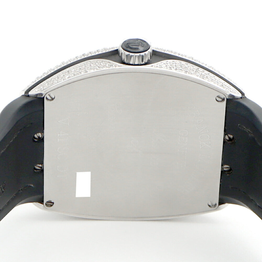 FRANCK MULLER フランクミュラー ヴァンガード ダイヤベゼル ダイヤ文字盤 V41SCDT ダイヤモンド デイト SS ステンレス 純正ベルト 純正バックル尾錠 アフターダイヤ メンズ 自動巻き【6ヶ月保証】【中古】【腕時計】