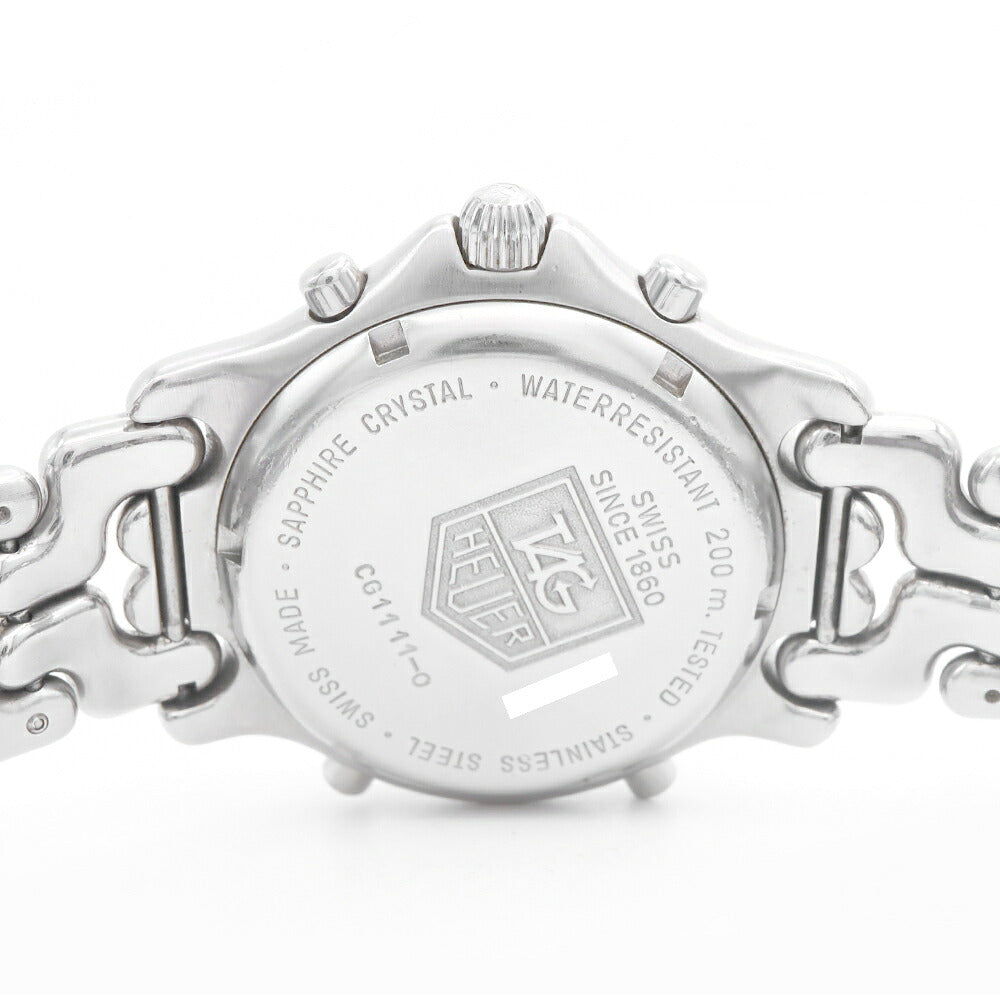 電池交換済 TAG Heuer タグホイヤー S/el セルシリーズ クロノグラフ CG1111-0 200m防水 デイト 白 ホワイト SS ステンレス メンズ アナログ デジタル デジアナ クォーツ【6ヶ月保証】【腕時計】【中古】