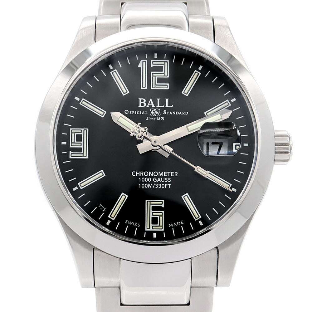 内部点検済 BALL ボール ウォッチ エンジニア III パイオニア NM9026C-S15CJ-BK 100m防水 デイト 黒 ブラック SS ステンレス メンズ 自動巻き【6ヶ月保証】【腕時計】【中古】