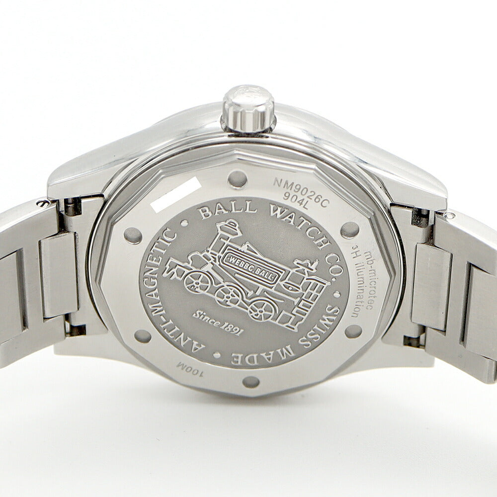 内部点検済 BALL ボール ウォッチ エンジニア III パイオニア NM9026C-S15CJ-BK 100m防水 デイト 黒 ブラック SS ステンレス メンズ 自動巻き【6ヶ月保証】【腕時計】【中古】