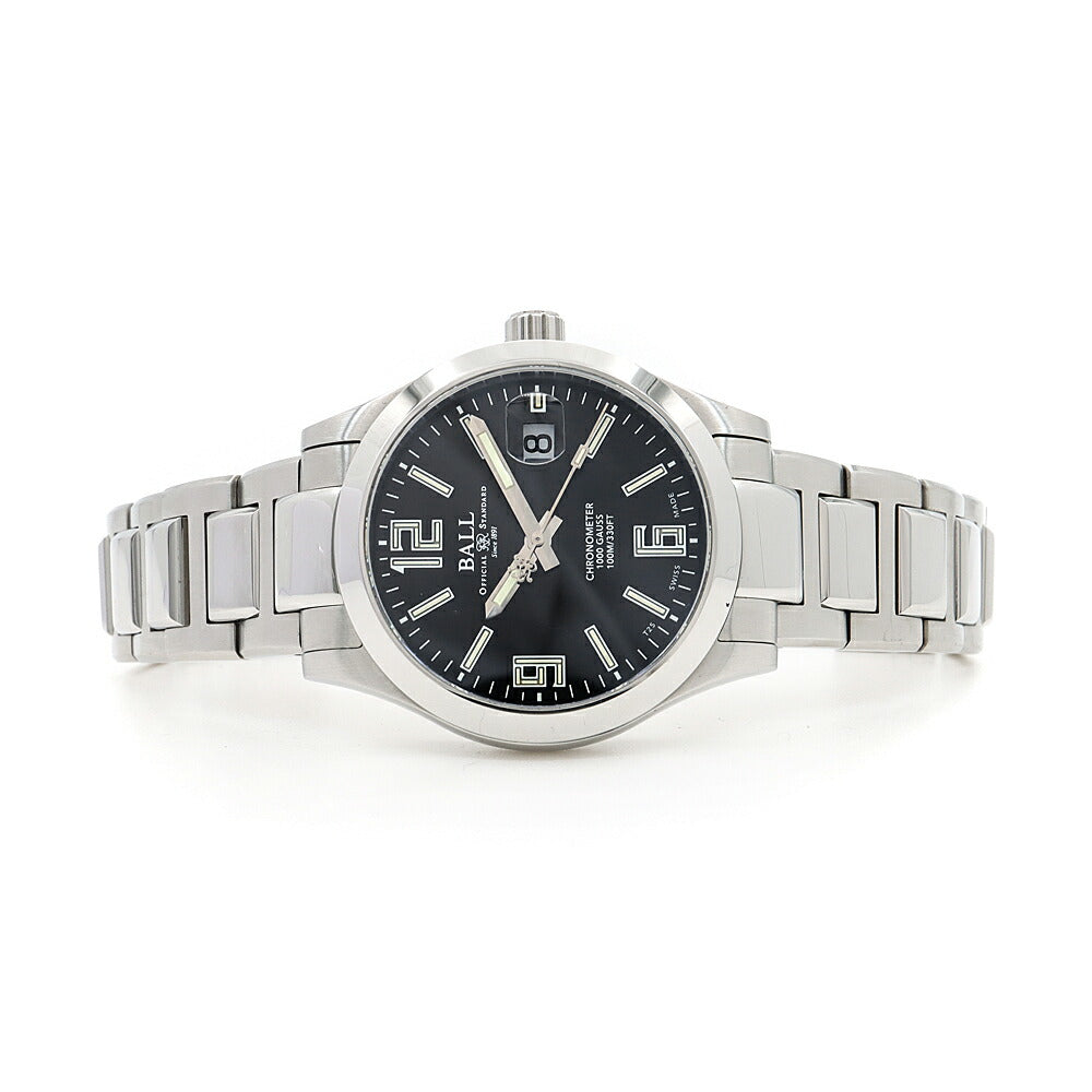 内部点検済 BALL ボール ウォッチ エンジニア III パイオニア NM9026C-S15CJ-BK 100m防水 デイト 黒 ブラック SS ステンレス メンズ 自動巻き【6ヶ月保証】【腕時計】【中古】