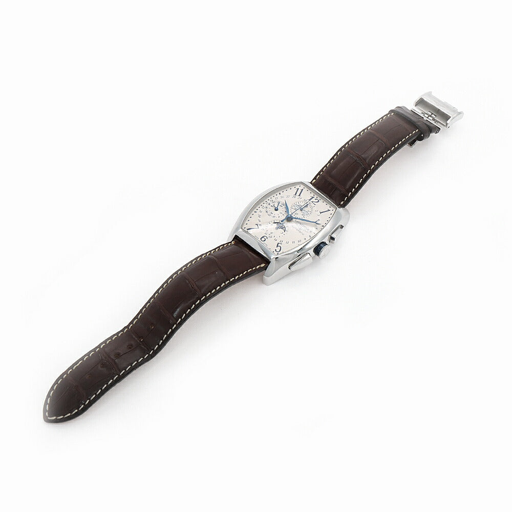 LONGINES ロンジン エヴィデンツァ クロノグラフ L2.688.4 ムーンフェイズ トリプルカレンダー 30m防水 シルバー SS ステンレス 純正ベルト 純正尾錠 メンズ 自動巻き【6ヶ月保証】【腕時計】【中古】