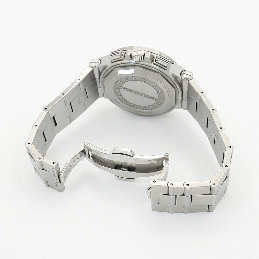 BVLGARI ブルガリ ディアゴノ クロノグラフ DG40SCH デイト 黒 ブラック SS ステンレス メンズ 自動巻き【6ヶ月保証】【腕時計】【中古】