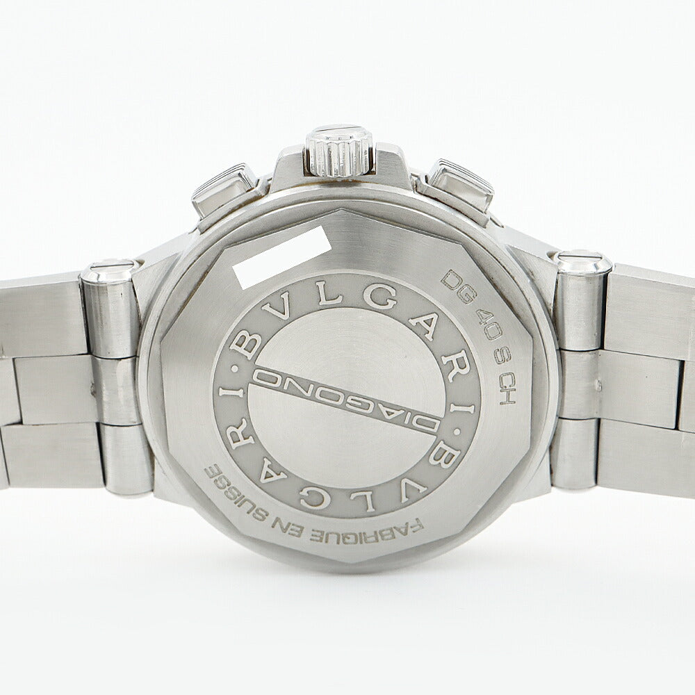 BVLGARI ブルガリ ディアゴノ クロノグラフ DG40SCH デイト 黒 ブラック SS ステンレス メンズ 自動巻き【6ヶ月保証】【腕時計】【中古】