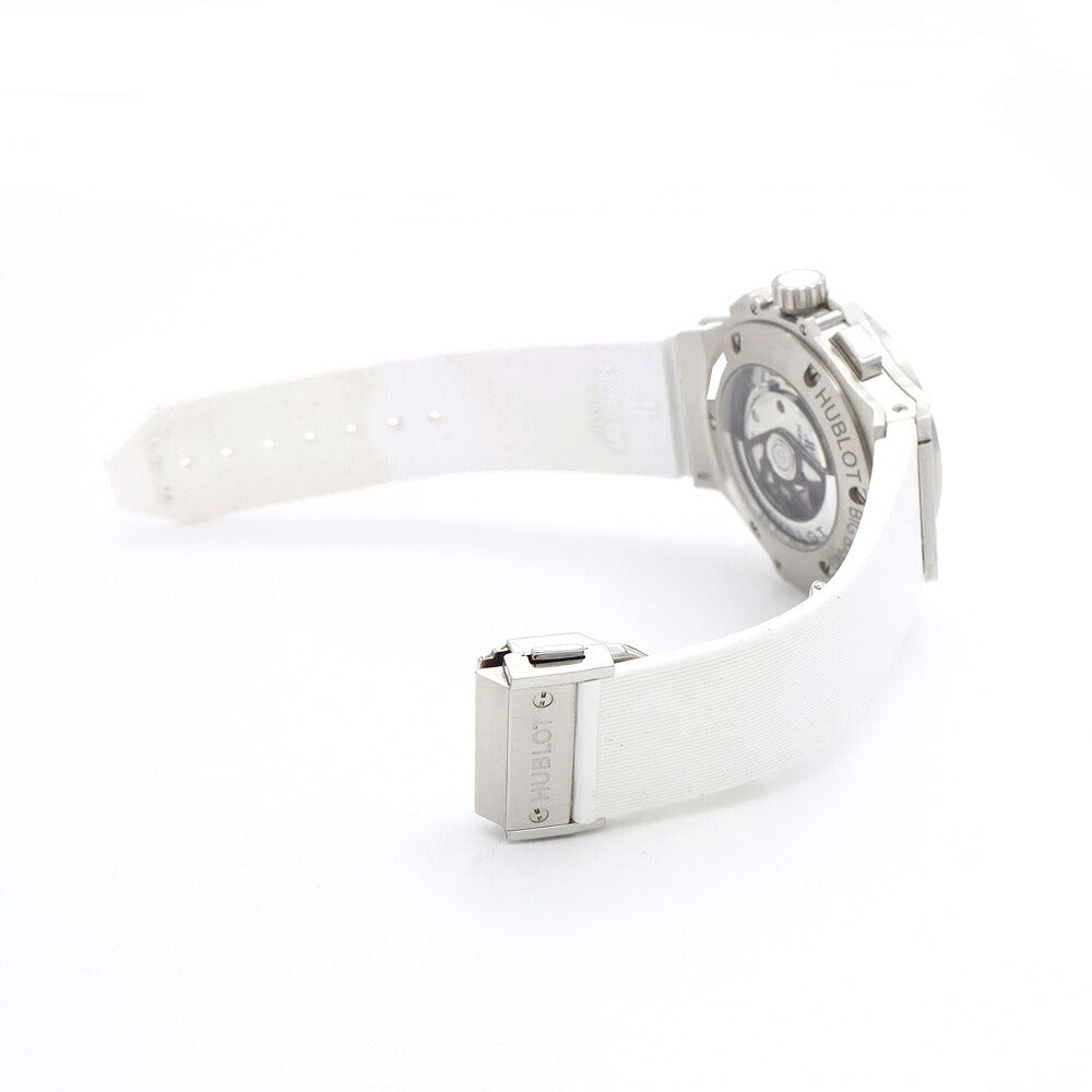 HUBLOT ウブロ ビッグバン アエロバン オールホワイト クロノグラフ 日本限定 311.SE.2010.RW.1104.JSM12 デイト 純正ダイヤベゼル ダイヤモンド スケルトン 白 ホワイト SS ステンレス 純正ベルト 純正尾錠 メンズ 自動巻き【6ヶ月保証】【腕時計】【中古】