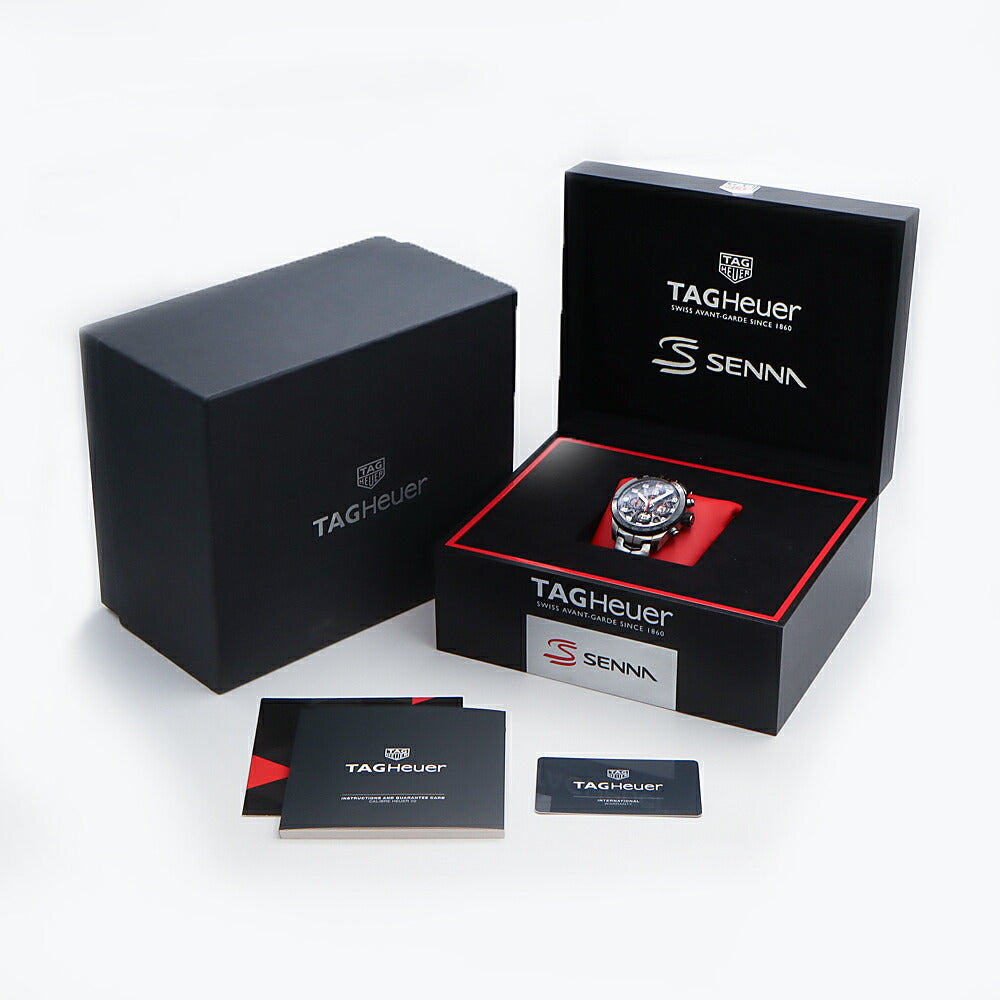 TAG Heuer タグホイヤー カレラ キャリバー ホイヤー02 アイルトン セナ クロノグラフ CBG2013 タキメーター 100m防水 デイト スケルトン グレー SS ステンレス CE セラミック メンズ 自動巻き【6ヶ月保証】【腕時計】【中古】