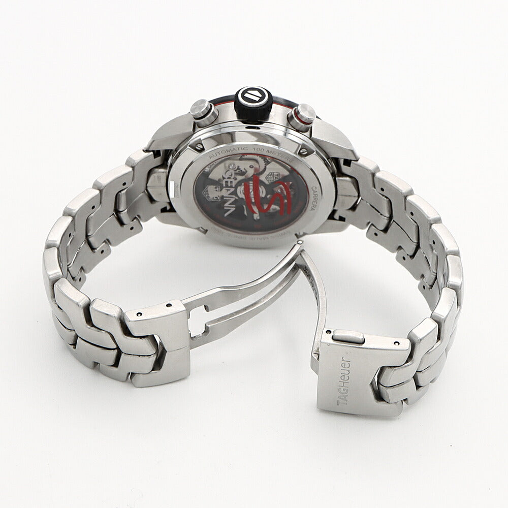 TAG Heuer タグホイヤー カレラ キャリバー ホイヤー02 アイルトン セナ クロノグラフ CBG2013 タキメーター 100m防水 デイト スケルトン グレー SS ステンレス CE セラミック メンズ 自動巻き【6ヶ月保証】【腕時計】【中古】