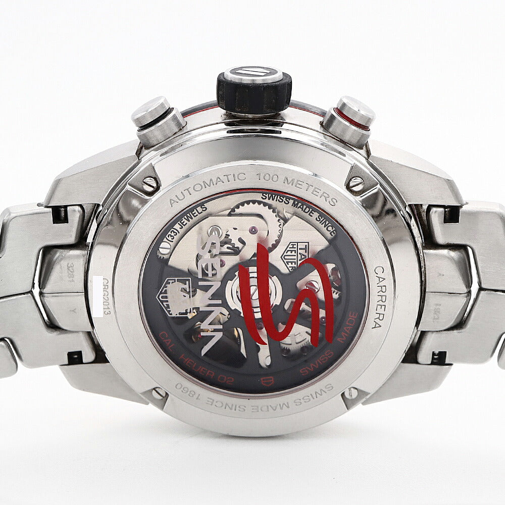 TAG Heuer タグホイヤー カレラ キャリバー ホイヤー02 アイルトン セナ クロノグラフ CBG2013 タキメーター 100m防水 デイト スケルトン グレー SS ステンレス CE セラミック メンズ 自動巻き【6ヶ月保証】【腕時計】【中古】
