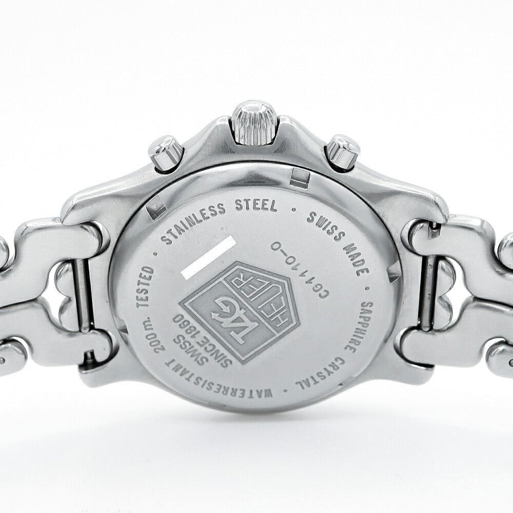 電池交換済 TAG Heuer タグホイヤー S/el セル プロフェッショナル クロノグラフ CG1110-0 デイト 200m防水 黒 ブラック SS ステンレス メンズ クォーツ【6ヶ月保証】【腕時計】【中古】