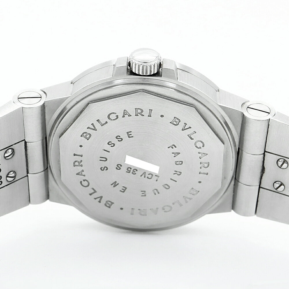 内部点検済 BVLGARI ブルガリ ディアゴノ スポーツ LCV35S デイト 黒 ブラック SS ステンレス メンズ 自動巻き 【6ヶ月保証】【腕時計】【中古】
