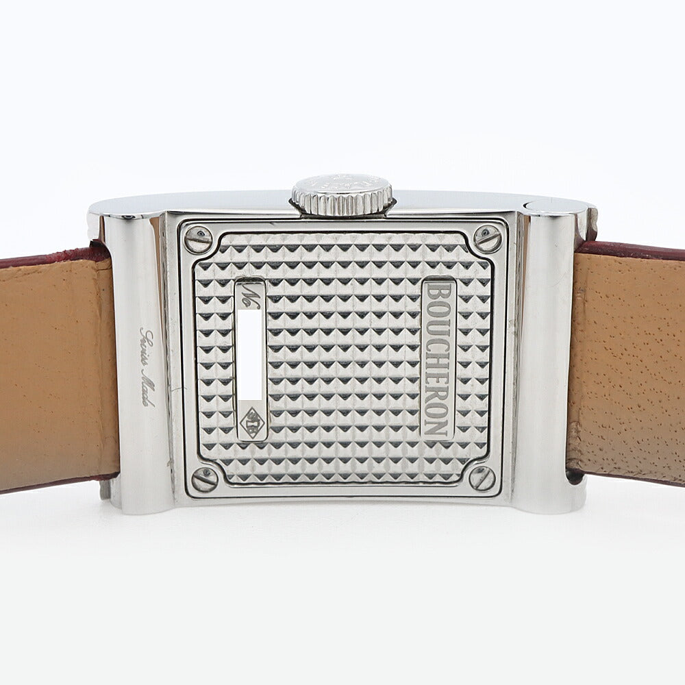 電池交換済 BOUCHERON ブシュロン リフレ 4Pダイヤ ダイヤモンド ダイヤベゼル シルバー SS ステンレス 純正ベルト 純正尾錠 レディース クォーツ【6ヶ月保証】【腕時計】【中古】
