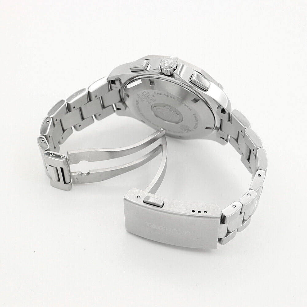 電池交換済 TAG Heuer タグホイヤー ニューアクアレーサー キャリバーS クロノグラフ CAF7010 300m防水 タキメーター 黒 ブラック SS ステンレス メンズ クォーツ【6ヶ月保証】【腕時計】【中古】