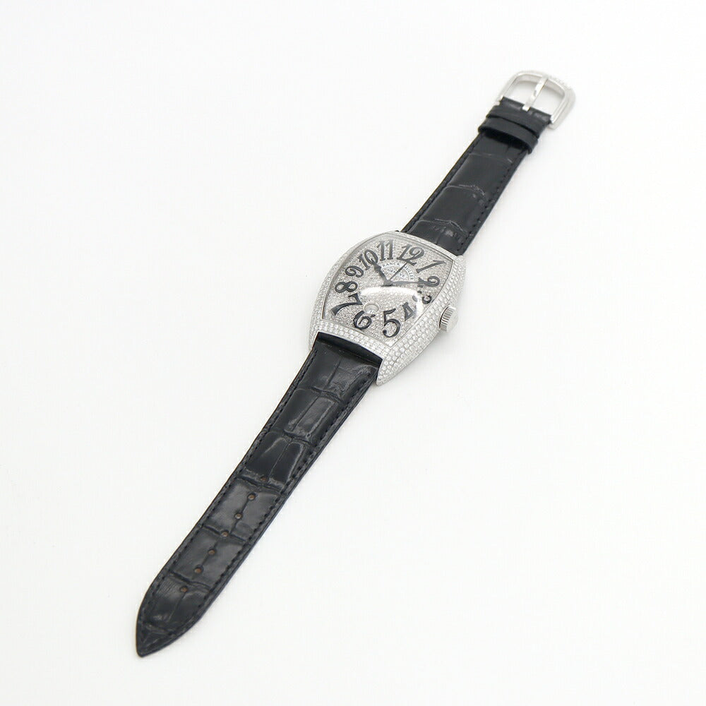 FRANCK MULLER フランクミュラー トノーカーベックス ダイヤベゼル ダイヤ文字盤 8880BSCDT ダイヤモンド デイト SS ステンレス 純正ベルト 純正尾錠 アフターダイヤ メンズ 自動巻き【6ヶ月保証】【中古】【腕時計】