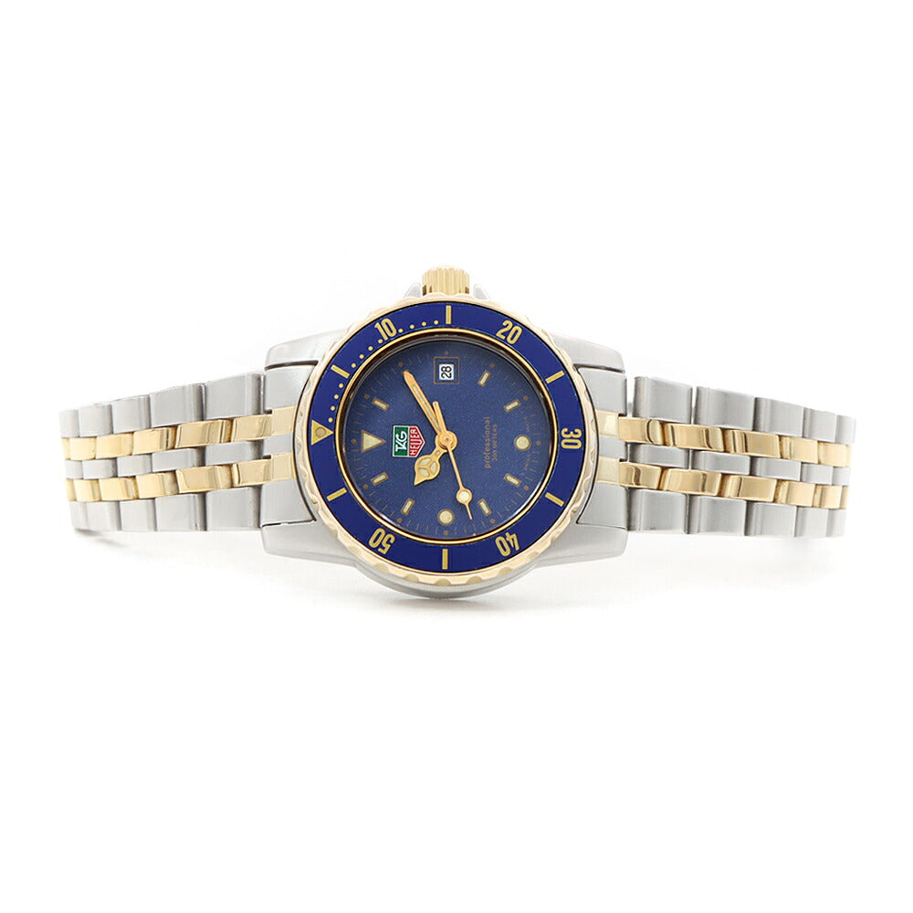 電池交換済 TAG Heuer タグホイヤー プロフェッショナル 200 WD1423-G-20 200m防水 デイト 青 ブルー SS ステンレス YGP イエローゴールド コンビ レディース クォーツ【6ヶ月保証】【腕時計】【中古】