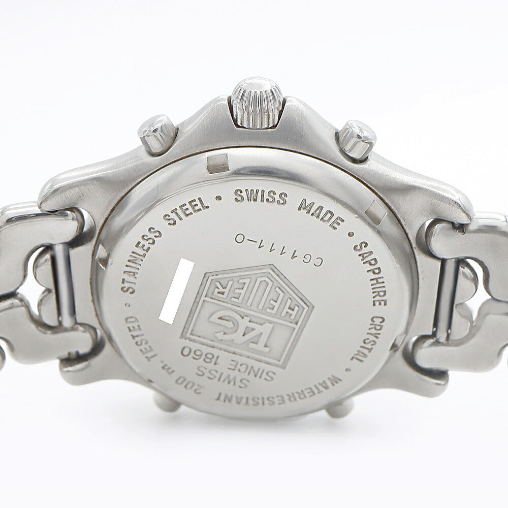 電池交換済 TAG Heuer タグホイヤー S/el セルシリーズ クロノグラフ CG1111 デイト 200ｍ防水 白 ホワイト SS ステンレス メンズ デジアナ クォーツ【6ヶ月保証】【腕時計】【中古】