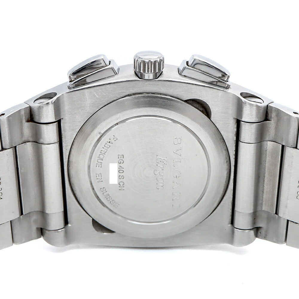 BVLGARI ブルガリ エルゴン クロノグラフ EG40SCH デイト スモールセコンド 黒 ブラック SS ステンレス メンズ 自動巻き【6ヶ月保証】【腕時計】【中古】