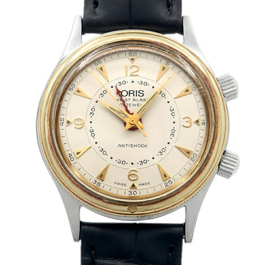 ORIS オリス リストアラーム 1600本限定 418-7451-63 アイボリー YGP イエローゴールド SS ステンレス 純正尾錠 メンズ 手巻き【6ヶ月保証】【腕時計】【中古】