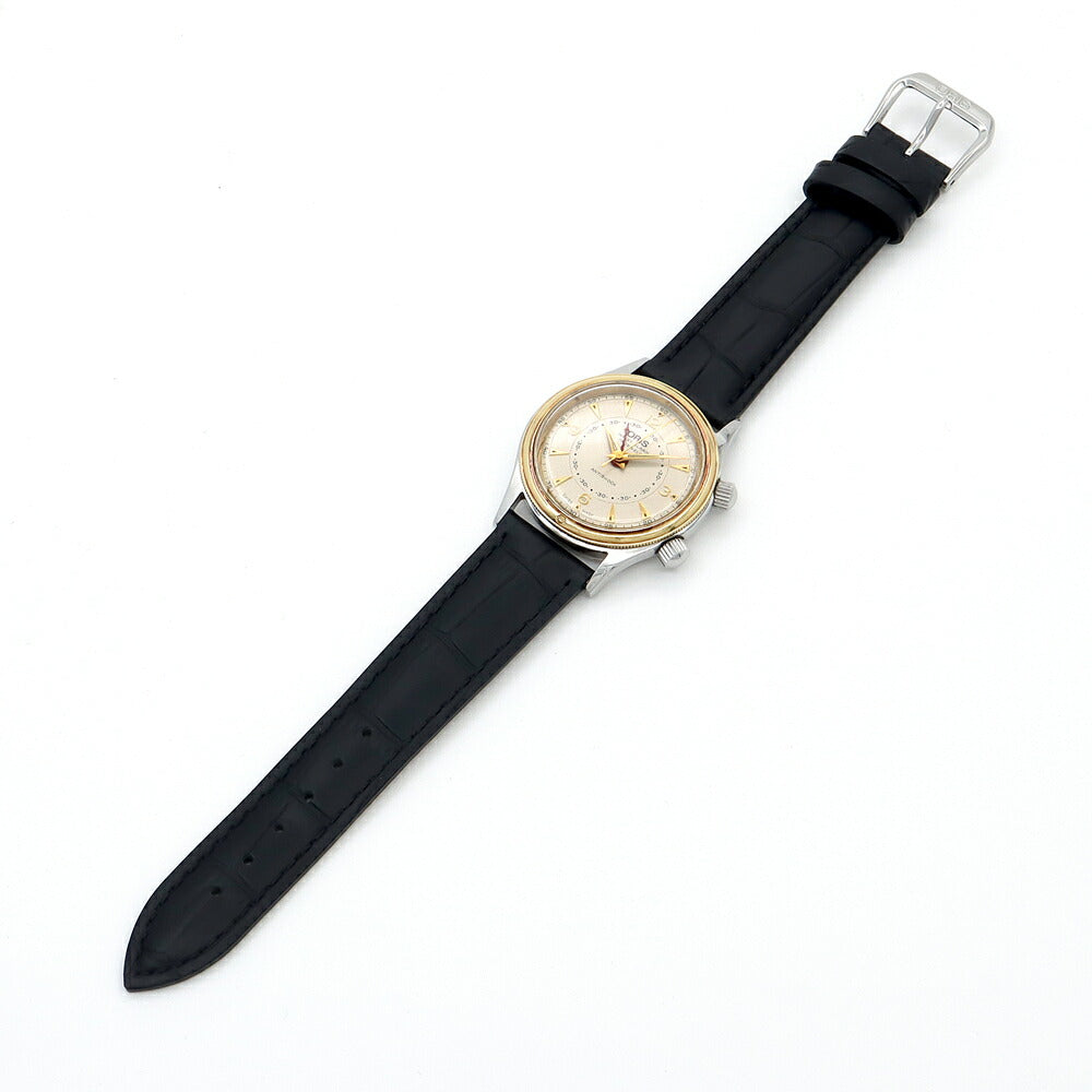 ORIS オリス リストアラーム 1600本限定 418-7451-63 アイボリー YGP イエローゴールド SS ステンレス 純正尾錠 メンズ 手巻き【6ヶ月保証】【腕時計】【中古】
