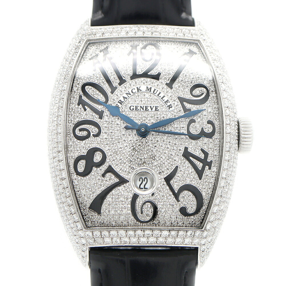 FRANCK MULLER フランクミュラー トノーカーベックス ダイヤベゼル ダイヤ文字盤 8880BSCDT ダイヤモンド デイト SS ステンレス 純正ベルト 純正尾錠 アフターダイヤ メンズ 自動巻き【6ヶ月保証】【中古】【腕時計】