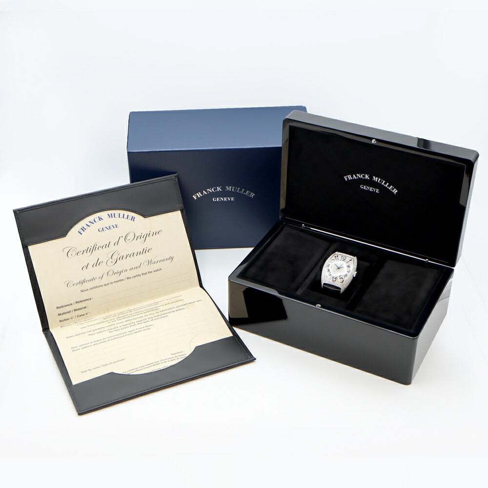 FRANCK MULLER フランクミュラー トノーカーベックス ダイヤベゼル ダイヤ文字盤 8880BSCDT ダイヤモンド デイト SS ステンレス 純正ベルト 純正尾錠 アフターダイヤ メンズ 自動巻き【6ヶ月保証】【中古】【腕時計】