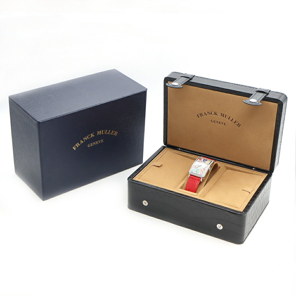 電池交換済 FRANCK MULLER フランクミュラー ロングアイランド ダイヤベゼル ダイヤ文字盤 952QZ ダイヤモンド SS ステンレス 純正ベルト 純正尾錠 アフターダイヤ レディース クォーツ【6ヶ月保証】【中古】【腕時計】