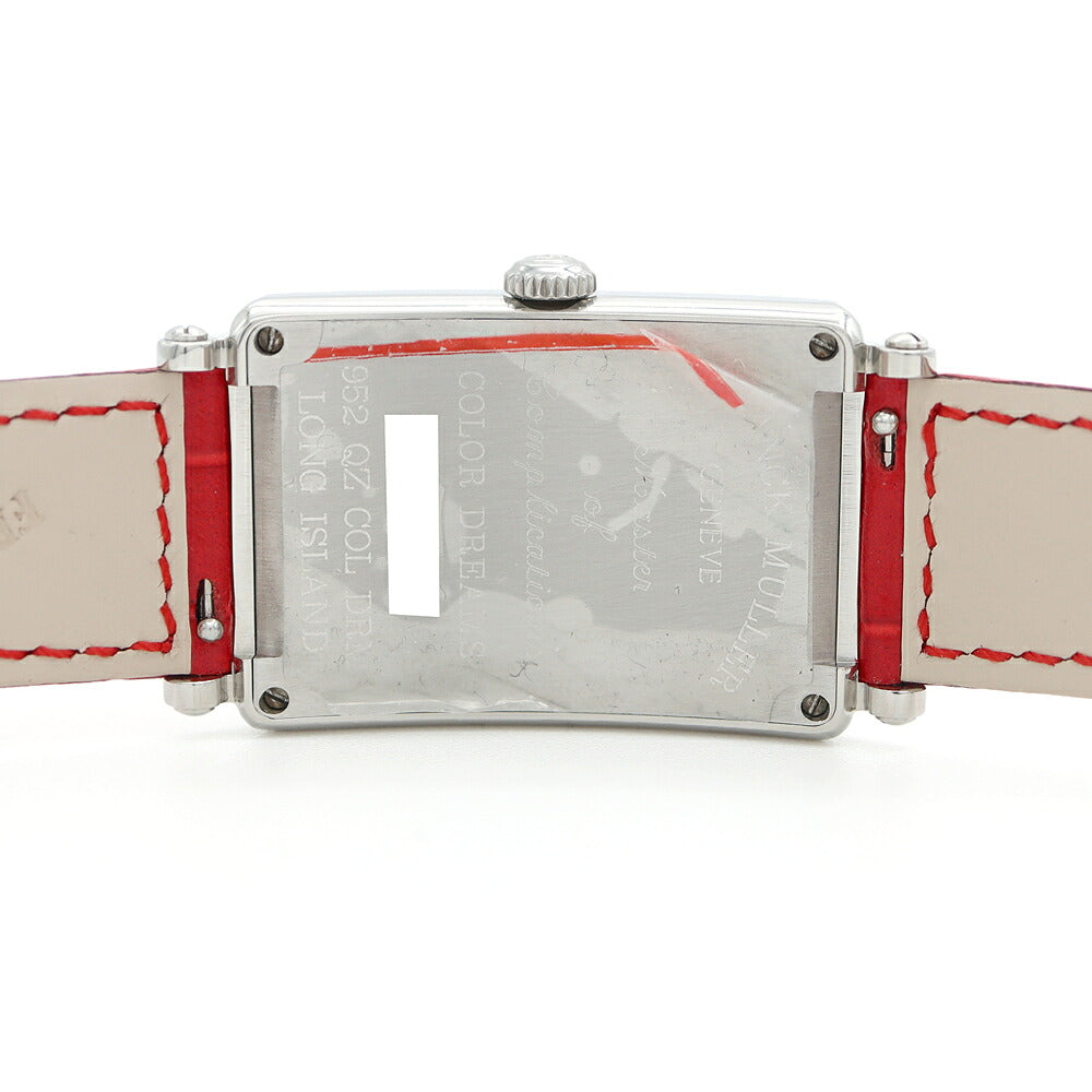 電池交換済 FRANCK MULLER フランクミュラー ロングアイランド ダイヤベゼル ダイヤ文字盤 952QZ ダイヤモンド SS ステンレス 純正ベルト 純正尾錠 アフターダイヤ レディース クォーツ【6ヶ月保証】【中古】【腕時計】