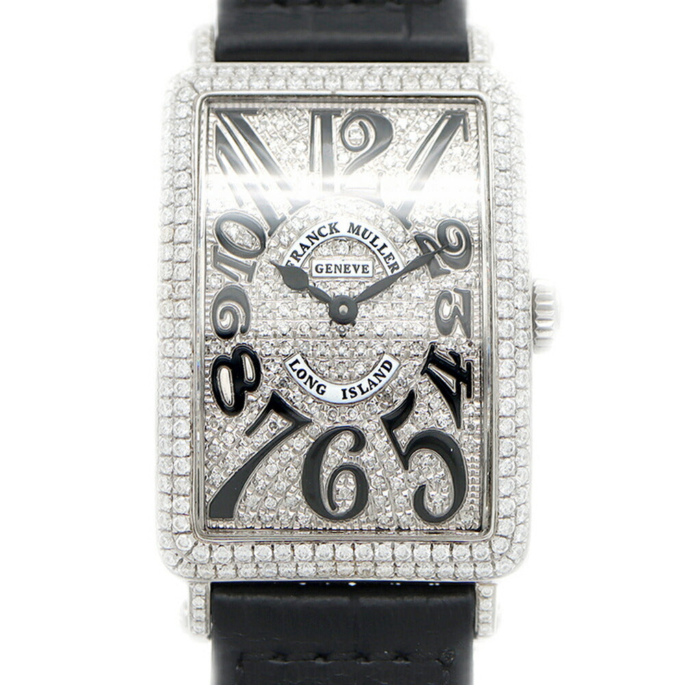 電池交換済 FRANCK MULLER フランクミュラー ロングアイランド 2重ダイヤベゼル ダイヤ文字盤 952QZREL ダイヤモンド SS ステンレス 純正ベルト 純正尾錠 アフターダイヤ メンズ レディース ボーイズ クォーツ【6ヶ月保証】【中古】【腕時計】