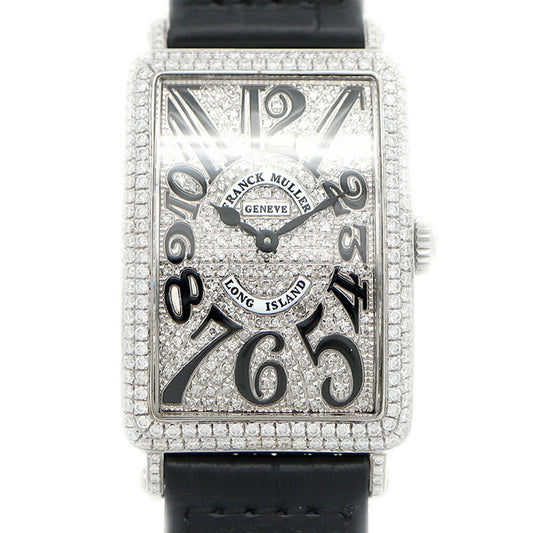 電池交換済 FRANCK MULLER フランクミュラー ロングアイランド 2重ダイヤベゼル ダイヤ文字盤 952QZREL ダイヤモンド SS ステンレス 純正ベルト 純正尾錠 アフターダイヤ メンズ レディース ボーイズ クォーツ【6ヶ月保証】【中古】【腕時計】