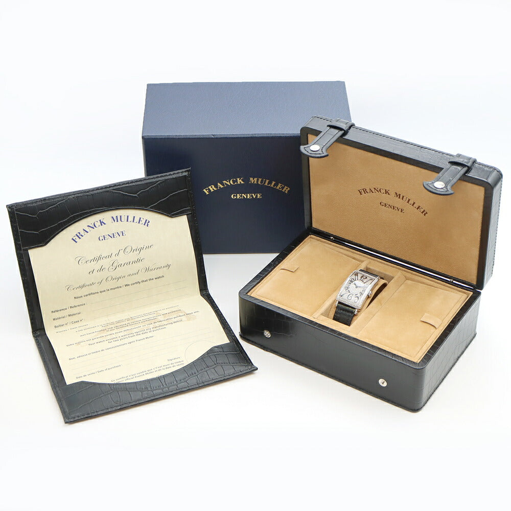 電池交換済 FRANCK MULLER フランクミュラー ロングアイランド 2重ダイヤベゼル ダイヤ文字盤 952QZREL ダイヤモンド SS ステンレス 純正ベルト 純正尾錠 アフターダイヤ メンズ レディース ボーイズ クォーツ【6ヶ月保証】【中古】【腕時計】