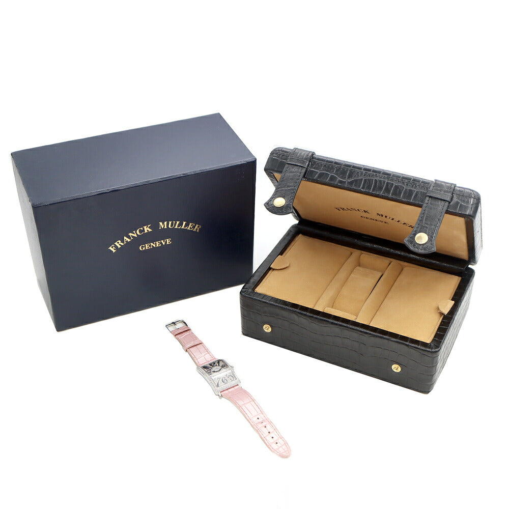 電池交換済 FRANCK MULLER フランクミュラー ロングアイランド 2重ダイヤベゼル ダイヤ文字盤 952QZREL ダイヤモンド SS ステンレス 純正ベルト 純正尾錠 アフターダイヤ メンズ レディース ボーイズ クォーツ【6ヶ月保証】【中古】【腕時計】