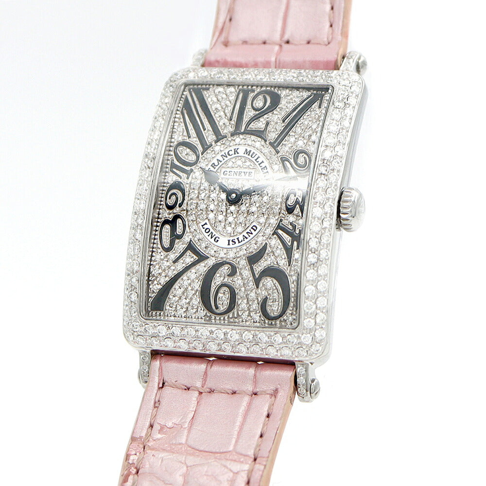 電池交換済 FRANCK MULLER フランクミュラー ロングアイランド 2重ダイヤベゼル ダイヤ文字盤 952QZREL ダイヤモンド SS ステンレス 純正ベルト 純正尾錠 アフターダイヤ メンズ レディース ボーイズ クォーツ【6ヶ月保証】【中古】【腕時計】