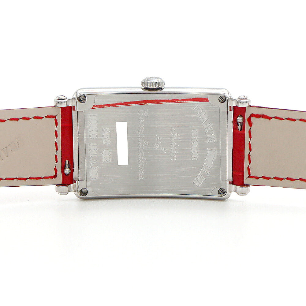 電池交換済 FRANCK MULLER フランクミュラー ロングアイランド ダイヤベゼル ダイヤ文字盤 952QZ ダイヤモンド SS ステンレス 純正ベルト 純正尾錠 アフターダイヤ レディース クォーツ【6ヶ月保証】【中古】【腕時計】